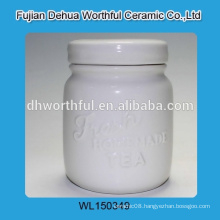 White ceramic bulk tea canisters with lid in high quality